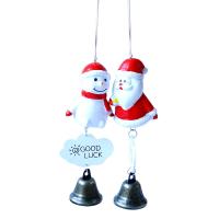 Porcelain Christmas Hanging Ornaments with Wood & Zinc Alloy Christmas Design red 280mm Sold By Lot