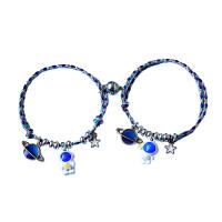 Tibetan Style Bracelet, with Cotton Thread, platinum color plated, Unisex & different styles for choice & enamel, multi-colored, Length:Approx 14-20 cm, 20PCs/Lot, Sold By Lot