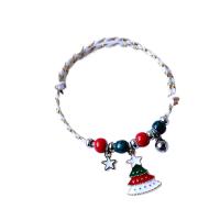 Porcelain Bracelet Zinc Alloy with Porcelain & Cotton Cord handmade Christmas Design & Adjustable & for woman & enamel multi-colored 60mm Length Approx 14-20 cm Sold By Lot