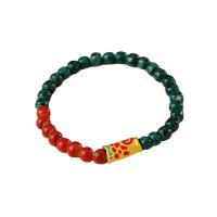 Porcelain Bracelet, with Tibetan Style bead, plated, elastic & for woman, more colors for choice, Length:Approx 14-20 cm, 20PCs/Lot, Sold By Lot