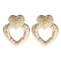 Tibetan Style Drop Earrings, Heart, plated, fashion jewelry & for woman, more colors for choice, 55x47mm, Sold By Pair
