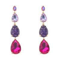 Crystal Earrings Zinc Alloy with Crystal gold color plated fashion jewelry & for woman Sold By Pair