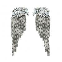Fashion Fringe Earrings Zinc Alloy plated fashion jewelry & for woman & with rhinestone Sold By Pair