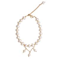 Bracelet en perles de culture d'eau douce, perle d'eau douce cultivée, avec laiton, 14K rempli d’or, bijoux de mode & pour femme, Longueur 17.5 cm, Vendu par PC