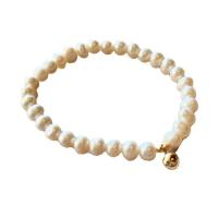 Braccialetto perla coltivata d'acqua dolce, perla d'acquadolce coltivata naturalmente, fatto a mano, gioielli di moda & stili diversi per la scelta & per la donna, 5x6mm, Lunghezza 17 cm, Venduto da PC