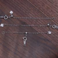 925 Sterling Silver Extender Chain, plated, Adjustable & DIY, silver color, 70mm, Sold By Set