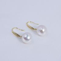 Freshwater Pearl Earrings, 925 sterling silver earring hook, fashion jewelry & for woman, 12mm, Sold By PC
