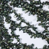 Perles nacres baroques de culture d'eau douce , perle d'eau douce cultivée, DIY, vert malachite, 6-7mmu300110-15mm, Trou:Environ 0.7mm, Longueur:35-36 cm, Vendu par PC