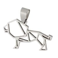 Stainless Steel Animal Pendants, 304 Stainless Steel, Lion, Unisex & hollow, original color, 32x19x1mm, Hole:Approx 4mm, Approx 10PCs/Bag, Sold By Bag