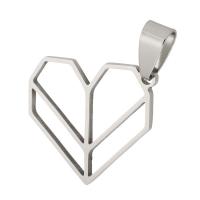 Stainless Steel Heart Pendants 304 Stainless Steel Unisex & hollow original color Approx 4mm Approx Sold By Bag
