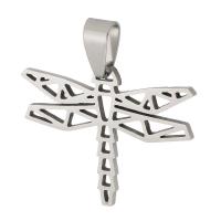 Stainless Steel Animal Pendants, 304 Stainless Steel, Dragonfly, Unisex & hollow, original color, 30x23.50x1mm, Hole:Approx 4mm, Approx 10PCs/Bag, Sold By Bag