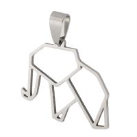 Stainless Steel Animal Pendants, 304 Stainless Steel, Elephant, Unisex & hollow, original color, 29x24x1mm, Hole:Approx 4mm, Approx 10PCs/Bag, Sold By Bag
