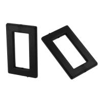 Perle acrylique, rectangle, DIY & creux, noire, 21x34x3mm, Trou:Environ 1mm, Vendu par sac