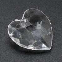 Acrylic Pendants, Heart, DIY, clear, 17x18x7mm, Hole:Approx 1mm, Sold By Bag