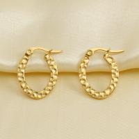 Titanium Steel  Earring, 18K gold plated, fashion jewelry & for woman, golden, 22mm, Sold By Pair