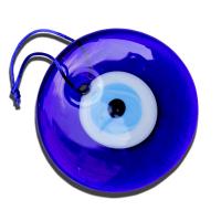 Hanging Ornaments, Lampwork, with Polyester Cord, evil eye pattern & different size for choice, blue, Sold By PC