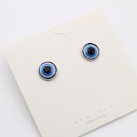 Evil Eye Earrings Zinc Alloy with Glass & Resin Dome silver color plated Unisex & evil eye pattern nickel lead & cadmium free 12mm Sold By Pair