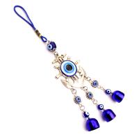 Wind Chimes Outdoor and Home Decoration , Tibetan Style, with Lampwork, Anchor, plated, evil eye pattern, blue, nickel, lead & cadmium free, Length:35 cm, Sold By PC