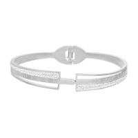 Stainless Steel Bangle 316L Stainless Steel Vacuum Ion Plating fashion jewelry & with roman number & for woman & with rhinestone 10mm Inner Approx 60mm Sold By PC