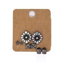 Tibetan Style Stud Earring, gun black plated, fashion jewelry & for woman & with rhinestone, nickel, lead & cadmium free, 4Pairs/Set, Sold By Set