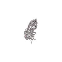 Brass Drop Earring, Butterfly, platinum color plated, fashion jewelry & for woman, platinum color, nickel, lead & cadmium free, 33x15mm, Sold By PC