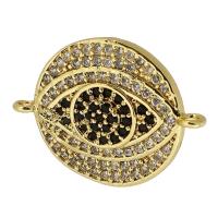 Cubic Zirconia Micro Pave Brass Connector Flat Round real gold plated micro pave cubic zirconia gold Sold By PC