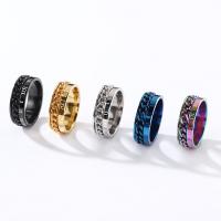 Палец кольцо из нержавеющей стали, Нержавеющая сталь 304, вращающийся & с римская цифра & Мужская & разный размер для выбора, Много цветов для выбора, размер:6-12, продается PC