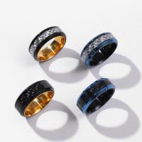 Stainless Steel Finger Ring, 304 Stainless Steel, with Carbon Fibre, Vacuum Ion Plating, rotatable & Unisex & different size for choice, more colors for choice, US Ring Size:7-10, Sold By PC
