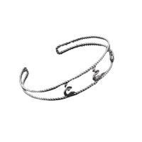 304 Stainless Steel Cuff Bangle Unisex & hollow 60mm Sold By PC