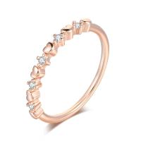 Cubic Zirconia Micro Pave Brass Ring, Heart, plated, different size for choice & micro pave cubic zirconia & for woman, more colors for choice, nickel, lead & cadmium free, US Ring Size:5-10, Sold By PC