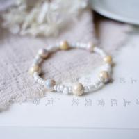 Porcelain Bracelet with Seedbead plated elastic & for woman Length Approx 14-20 cm Sold By Lot