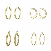 Eisen Ohrring, Modeschmuck & verschiedene Stile für Wahl & für Frau, goldfarben, frei von Nickel, Blei & Kadmium, verkauft von Paar