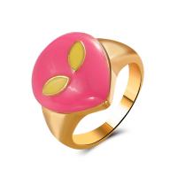 Tibetan Style Finger Ring, Alien, gold color plated, fashion jewelry & for woman & enamel, more colors for choice, 20x16mm, Sold By PC