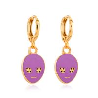 Tibetan Style Drop Earrings, Alien, gold color plated, fashion jewelry & for woman & enamel, more colors for choice, 30mm, Sold By Pair