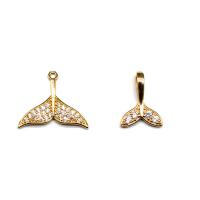 Cubic Zirconia Micro Pave Brass Pendant, 18K gold plated, DIY & different styles for choice & micro pave cubic zirconia, gold, 19x16mmu300111.5x15mm, Sold By PC
