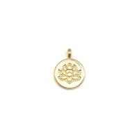 Zinc Alloy Pendants Round 18K gold plated DIY golden Sold By PC