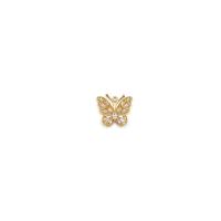Cubic Zirconia Micro Pave Brass Pendant Butterfly 18K gold plated DIY & micro pave cubic zirconia & hollow golden Sold By PC