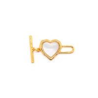 Латунные застежки-тоггл, Латунь, Сердце, 18K позолоченный, DIY, золотой, 34x20.70mm, продается PC