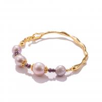 Freshwater Cultured Pearl Bracelet Brass with Freshwater Pearl fashion jewelry & for woman Length 18 cm Sold By PC
