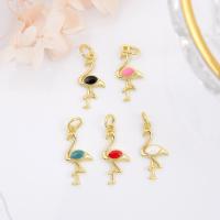 Brass Jewelry Pendants, Swan, gold color plated, fashion jewelry & Unisex & enamel, more colors for choice, nickel, lead & cadmium free, 25x10mm, Approx 10PCs/Bag, Sold By Bag
