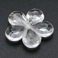 Perles acryliques transparentes, Acrylique, fleur, DIY, transparent, 20x21x5mm, Trou:Environ 1mm, Vendu par sac