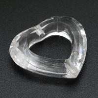 Transparente Acryl-Perlen, Acryl, Herz, DIY & hohl, klar, 27x25x7mm, Bohrung:ca. 1mm, verkauft von Tasche