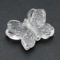 Perles acryliques transparentes, Acrylique, papillon, DIY, transparent, 22x27x6mm, Trou:Environ 1mm, Vendu par sac