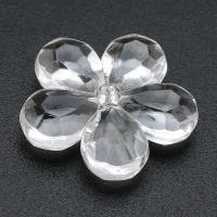 Perles acryliques transparentes, Acrylique, fleur, DIY, transparent, 20.50x20x5mm, Trou:Environ 1.5mm, Vendu par sac
