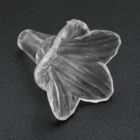Acrylique calotte de perle, fleur, DIY, transparent, 23x22x23mm, Trou:Environ 1.5mm, Vendu par sac