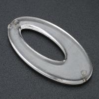 Acryl Schmuckverbinder, oval, DIY & 1/1-Schleife & hohl, klar, 24x46x4mm, Bohrung:ca. 2mm, verkauft von Tasche