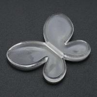 Contas de acrílicas transparentes, acrilico, Borboleta, DIY, limpo, 43x32x5mm, Buraco:Aprox 1.5mm, vendido por Bag