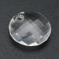 Acrylic Pendants, Flat Round, DIY, clear, 15x15x4mm, Hole:Approx 2mm, Sold By Bag