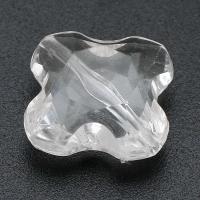 Perles acryliques transparentes, Acrylique, Trèfle à quatre feuilles, DIY, transparent, 18x19x6mm, Trou:Environ 1mm, Vendu par sac