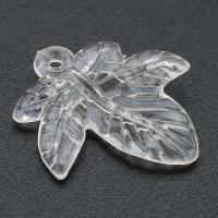 Acrylic Pendants, Leaf, DIY, clear, 20x22x3mm, Hole:Approx 1mm, Sold By Bag